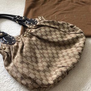 Gucci vintage canvas shoulder bag